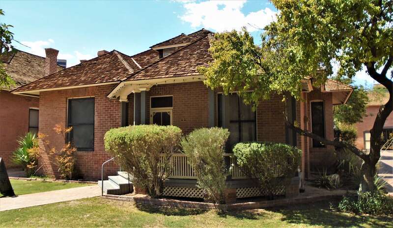 The Stevens-Haustgen House at 614 East Adams Street in downtown Phoenix, Arizona is part of Heritage Square, a collection of historic houses anchored by the Rosson House.  The land was originally part of the Rosson House property, which was