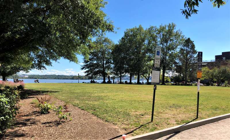 Waterfront Park at 1A Prince Street at the corner of Strand Street in Old Town Alexandria, Virginia.