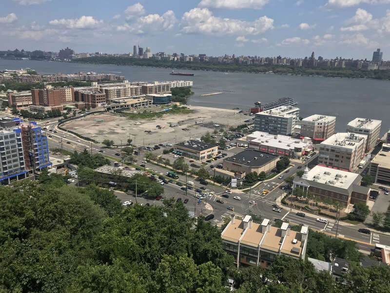 Panoramic shot of Edgewater, New Jersey, taken from the tenth floor rooftop deck of Hudson View Rehab and Care in North Bergen on July 30, 2021. At lower right, just below center, is Edgewater Borough Hall.


This photo was created by Luigi Novi. It