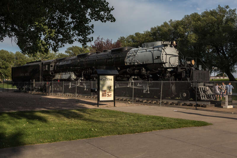 Union Pacific "Big Boy" steam engine No. 4004 on display in Holliday Park in Cheyenne, Wyoming.  One of only 25 made (all during WWII) and 8 still in existence.