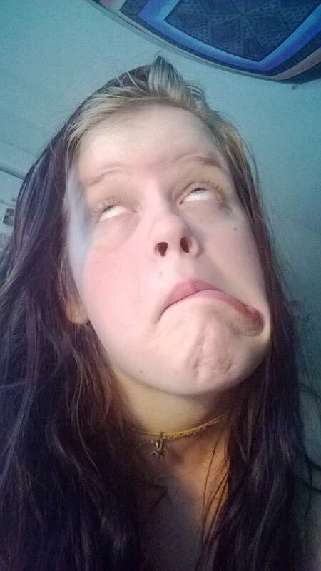 This photo is an example of a gurn, or a distorted facial expression.