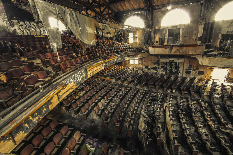 500px provided description: dilapidated [#urban ,#abandoned ,#theater ,#graffiti ,#urban exploration ,#grime ,#grit]