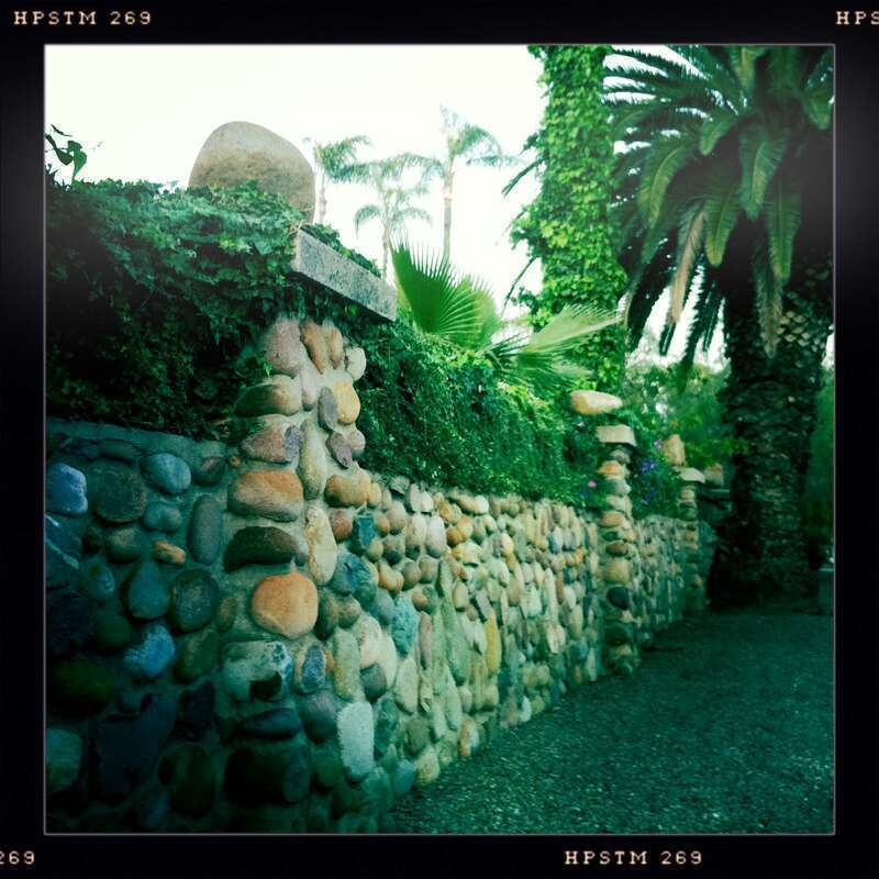 This photo shows one of the remaining portions of the original stone wall of Mission Cliff Gardens. The wall was over 100 years old at the time of this photo in 2011.