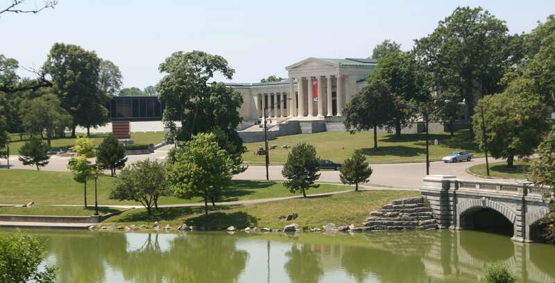 Albright-Knox Art Gallery, rear, overlooking the lake in Delaware Park