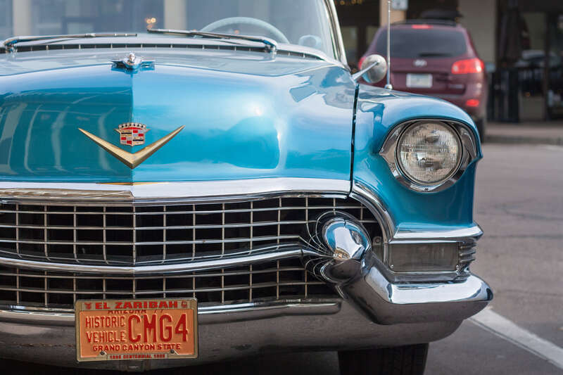 500px provided description: Got to shoot this gem while wandering downtown Chandler Arizona [#blue ,#car ,#vintage ,#classic ,#Cadillac ,#american motors]