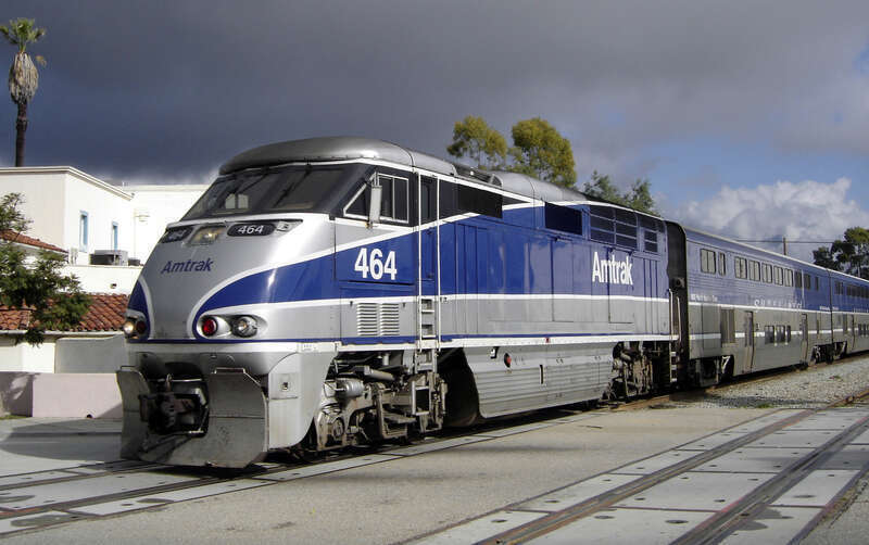 Pacific Surfliner leaving the station at Santa Barbara, CA.