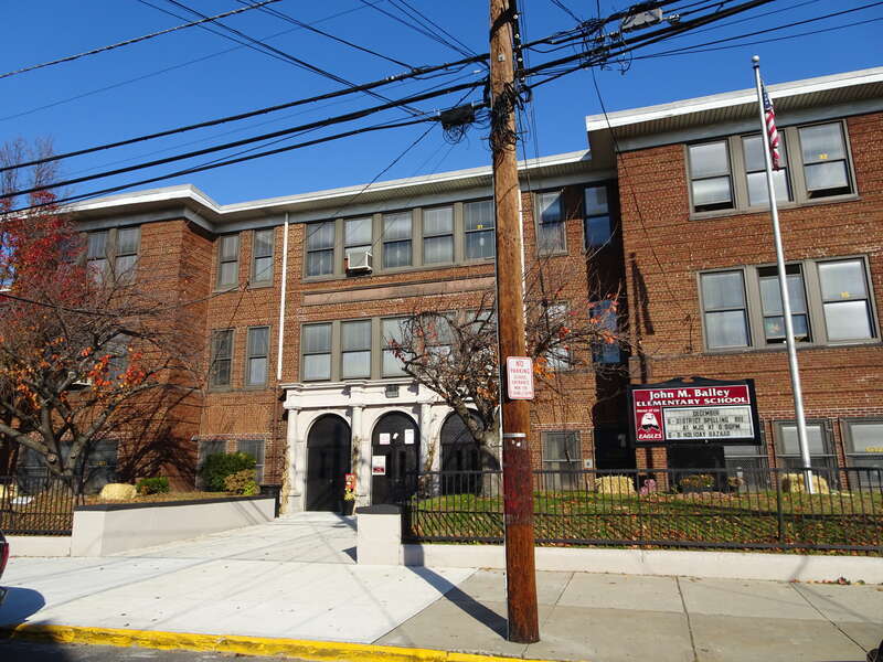 Looking north at Bayonne PS 12 on a sunny late morning