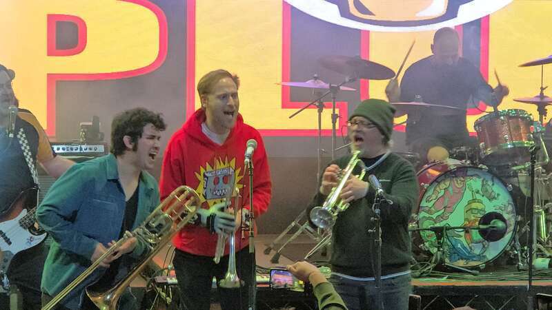 3 Bands performing for a closing song