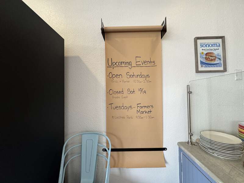 Event sign at Belfare, Petaluma, California