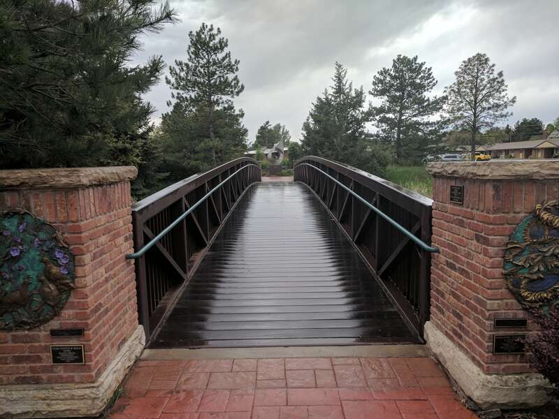 Bridge in the Benson Sculpture Garden in Loveland, Colorado.