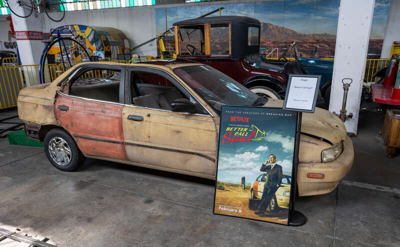 The 1998 Suzuki Esteem used in the &quot;Better Call Saul&quot; episode &quot;Bagman&quot;. At the Wheels Museum, Albuquerque. [1]