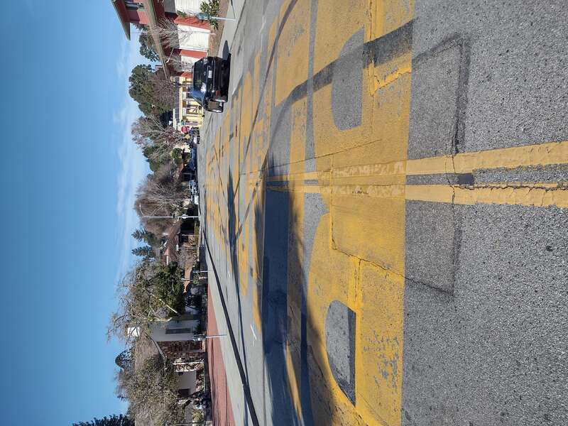 Black Lives Matter street mural on Center Street in Santa Cruz, California, USA