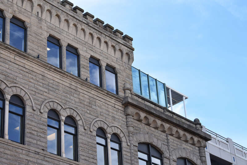 The Boise City National Bank building (1892) in Boise, Idaho, was designed by James King and features a sandstone facade. Tourtellotte &amp;amp; Co. added the 4th floor in 1904.