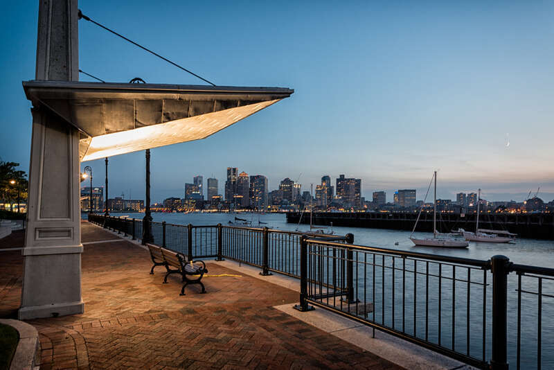 Crescent moon and Venus visible on the right side