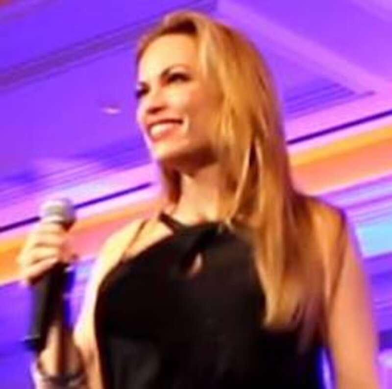 Britani Bateman on stage at the Huntsman Cancer Foundation's 2013 annual gala, held at the Grand America in Salt Lake City, Utah.