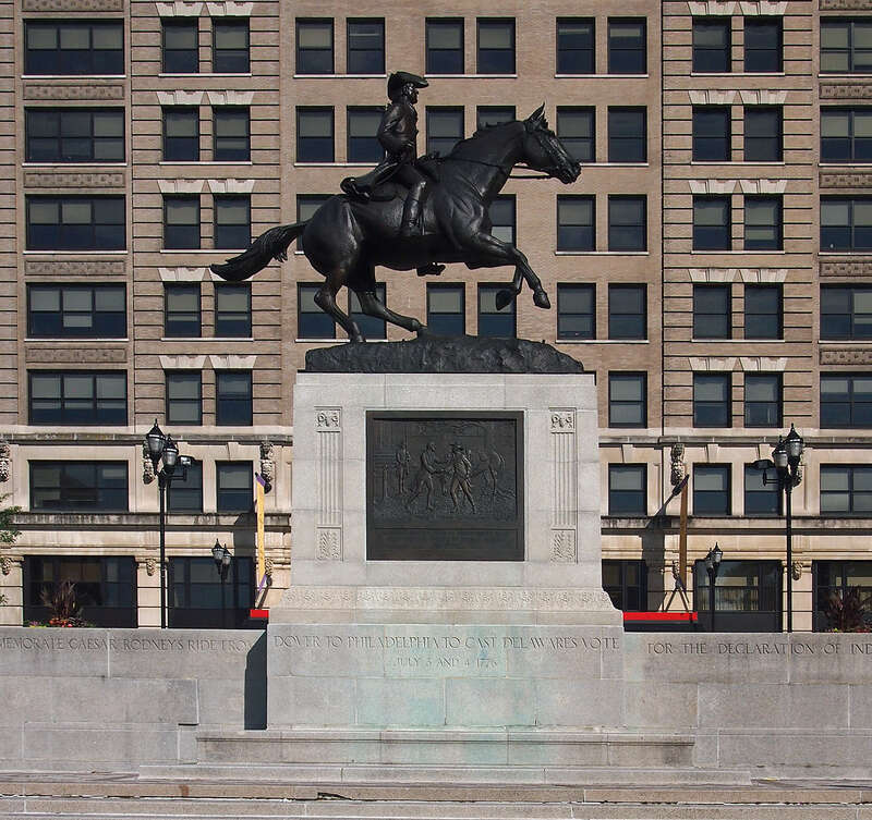 Caesar Rodney Statue, Rodney Square, Wilmington, Delaware, USA.  Viewed from the southwest.  A contributing property to the Rodney Square Historic District.





This is an image of a place or building that is listed on the National Register of