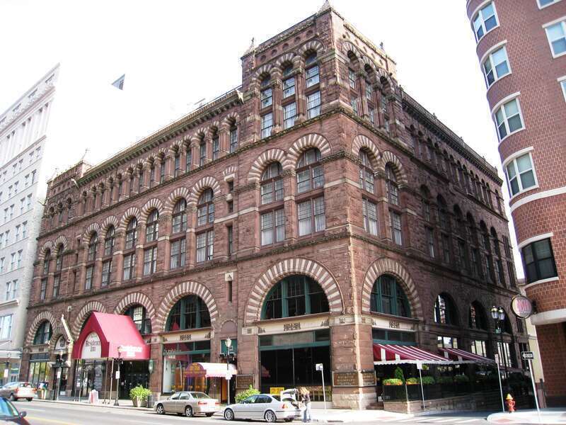 General view - Cheney Building, Hartford, Connecticut, USA; H. H. Richardson (1838–1886), architect. Building was constructed 1875-1876. Note that copyrights on this building (if any) have long since expired.