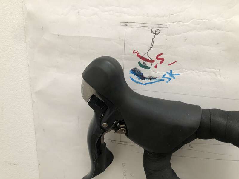 I wanted to measure the actual contact points on my three road bikes.  These were set up with a process of trial and error, just going with what feels comfortable.  Amazingly the result was within 2 cm at the bars and 1 cm at the saddle.  All three