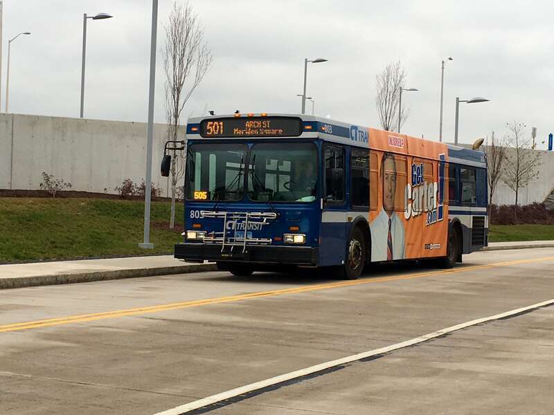 CTtransits only D35LF is found operating for New Britain Transportation on a chilly December afternoon.