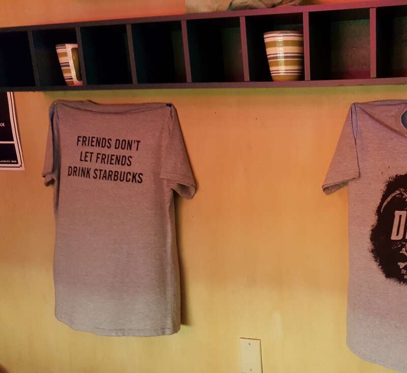 The Daily Grind got a visit from the Capital District Tourism Gnome. Daily Grind is located on 3rd Street between Broadway and State Street.