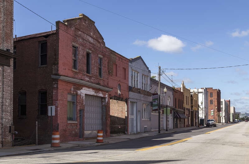 The warehouse district of Danville, Virginia, USA