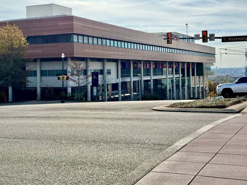 Built in 2011-2014, this Contemporary building was designed by Stevens and Wilkinson to serve as the home of the Darla Moore School of Business, part of the University of South Carolina.  The building features a large cylindrical concrete colonnade
