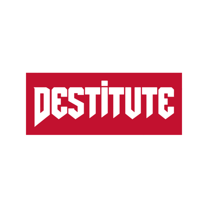 This is the official brand logo for the magazine and clothing brand Destitute ©