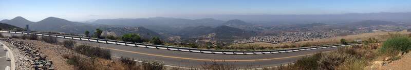 Looking south from Double Peak Park in San Marcos, California. Taken on 24 June 2016.