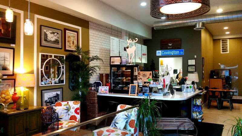 Interior of Downtown Deli and Coffee Co, Downtown Hemet, California.