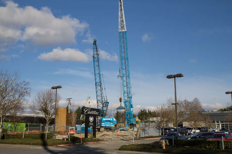 Looking east at NE 6th St