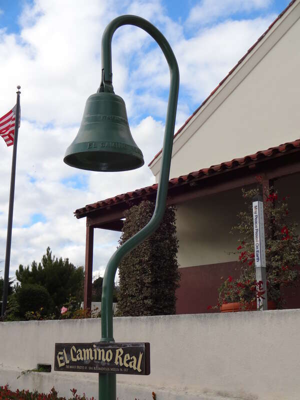 Bell marking the El Camino Real at Mission San Buenaventura