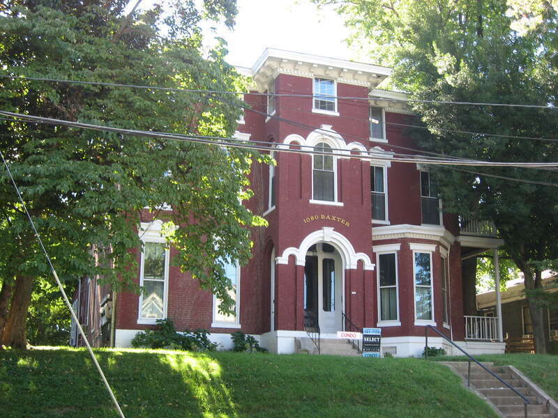 Front of the Engelhard House, located at 1080 Baxter Avenue (Kentucky Route 1703) in Louisville, Kentucky, United States.  Built in 1868, it is listed on the National Register of Historic Places.