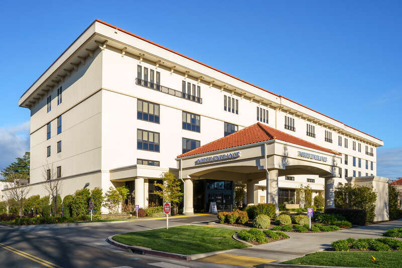 North entrance of Enloe Medical Center in Chico, California, on March 15, 2021.
