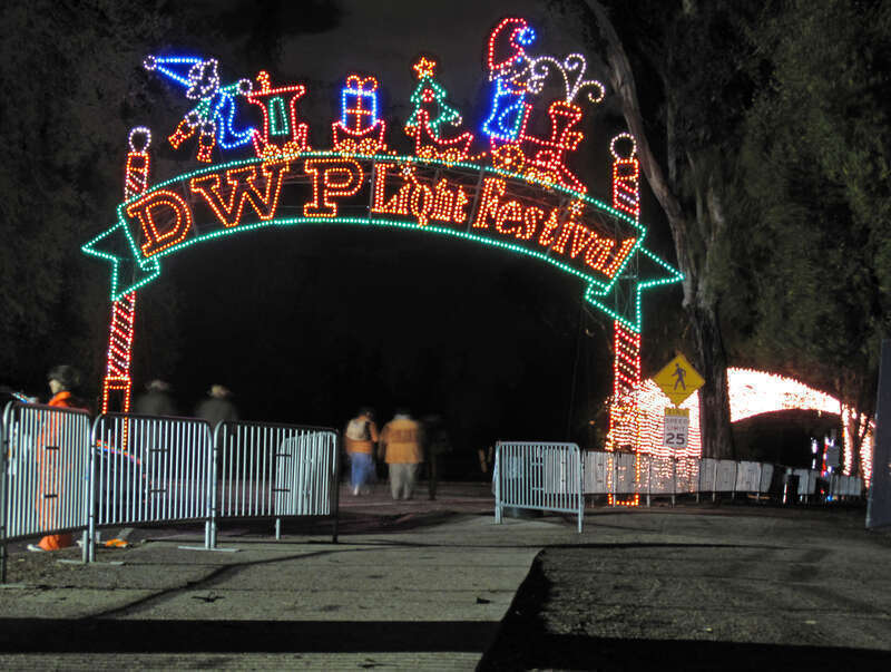 Entrance to the Festival of Lights, sponsored by the Los Angeles Department of Water and Power (DWP), Griffith Park, Los Angeles, California.