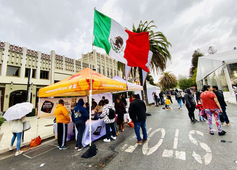 Fiestas Patrias celebration at Courthouse Square in Redwood City, California. The event take place from 4pm to 8pm on September 18, 2022.