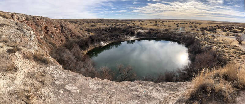 Northern cenote of the Figure 8 Lakes, Bottomless Lakes State Park, New Mexico.