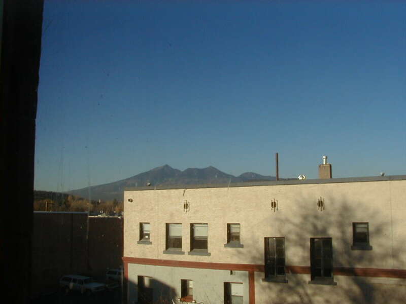 San Francisco Peaks from Weatherford Hotel in Flagstaff Arizona