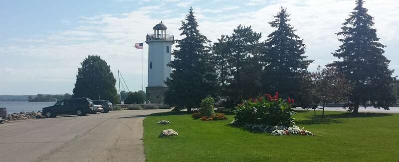 The lighthouse at the southern tip of Lake Winnebago, in Lakeside Park in Fond du Lac, Wisconsin.