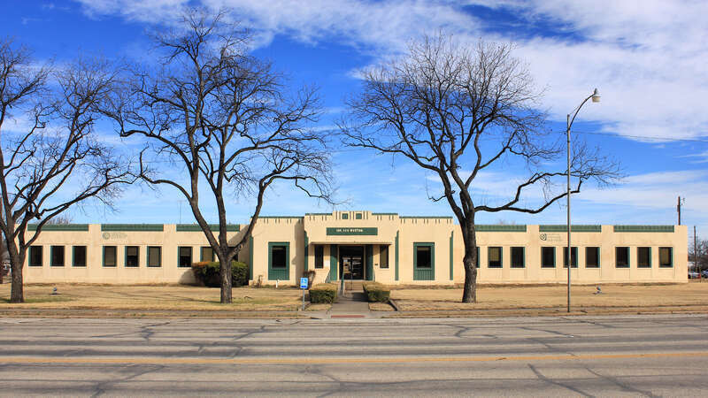 The former Callahan County Hospital in Baird, Texas, United States. The Works Progress Administration built the hospital in 1939.