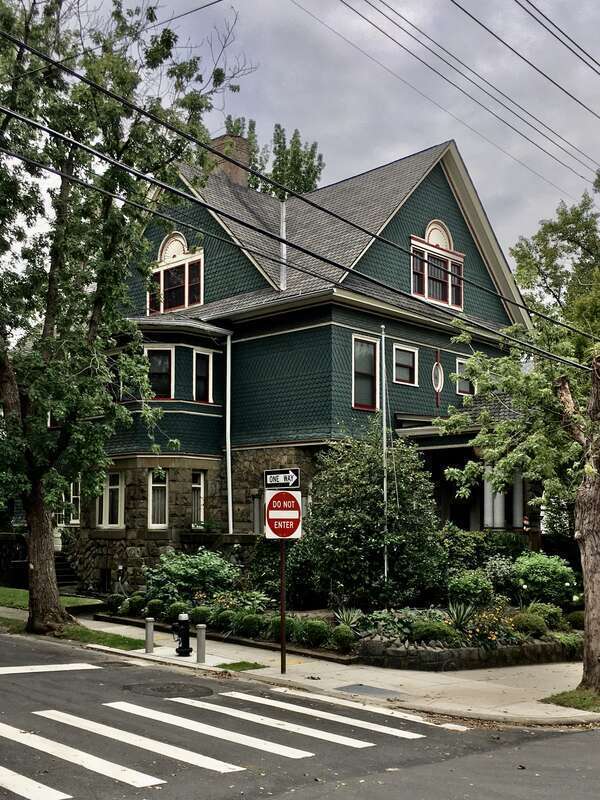 The Frank Burt House, 42 The Boulevard (corner Deems Avenue), in the Westerleigh section of Staten Island, New York, September 2020. Designed by the firm of Carlin &amp;amp; Coxhead, the house was built about 1897 and is certainly a more conventional