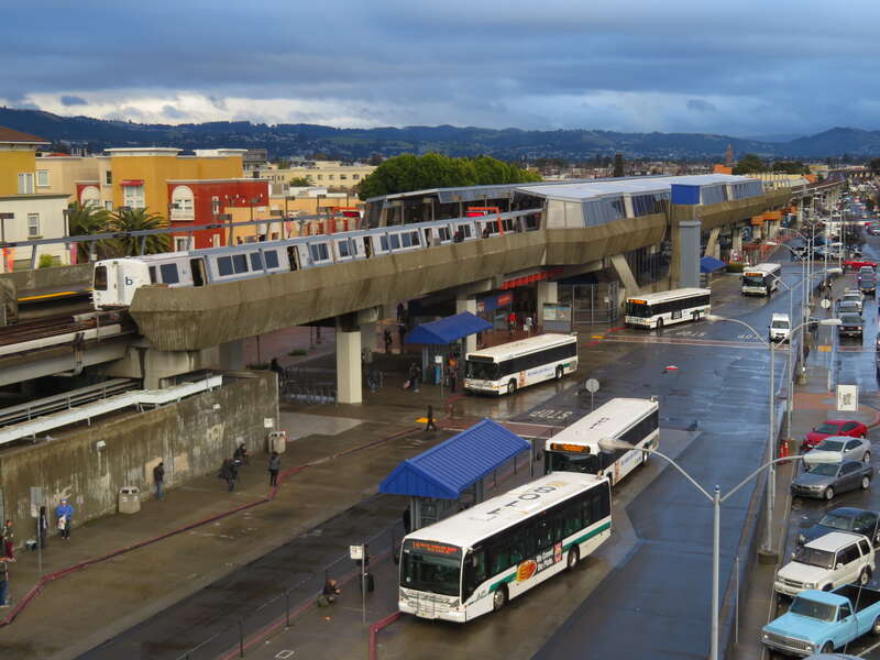 Fruitvale station and busway in March 2018