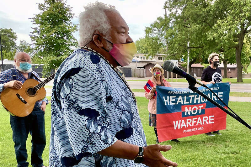 George Martin, Peace Community Reflects on Afghanistan War
Lincoln Memorial Drive, Milwaukee.

Part of the Peace Action of Wisconsin demonstrations in 2021.