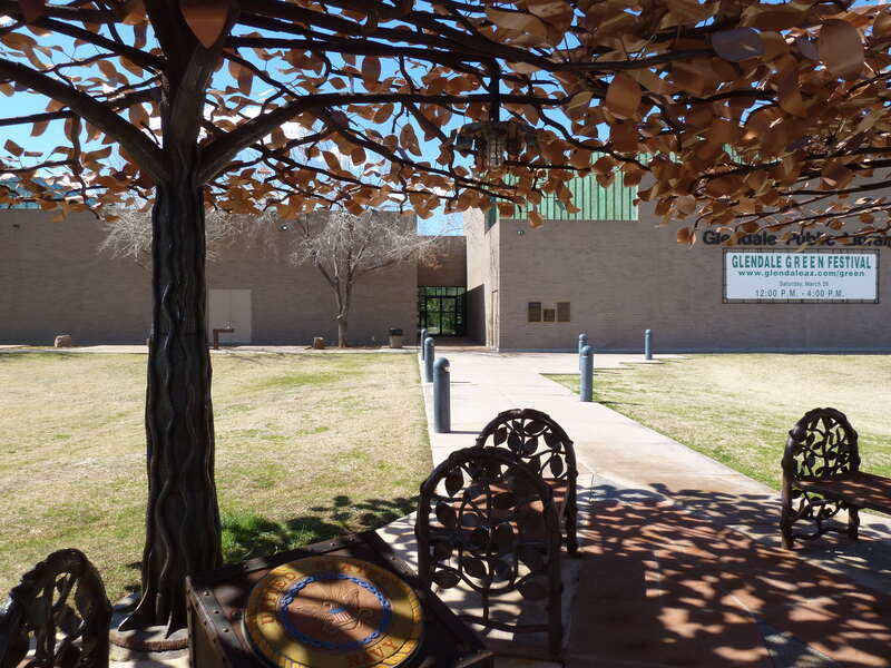 Glendale Public Library from the Glendale Veteran's Memorial