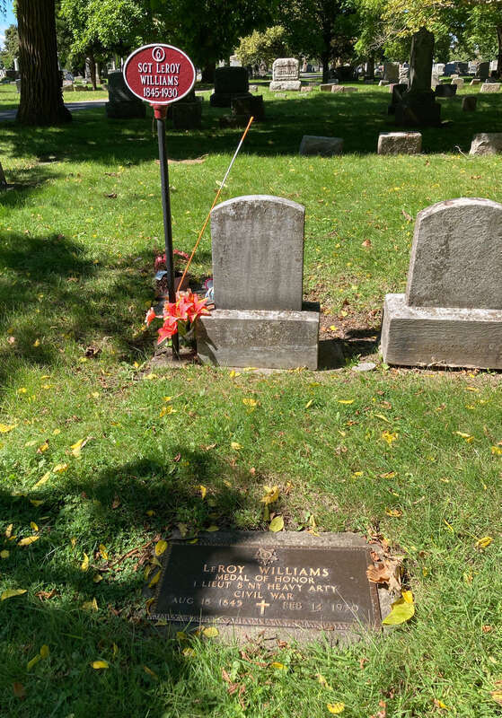 Grave of LeRoy Williams (1845–1930) at Oakwood Cemetery, Niagara Falls, New York