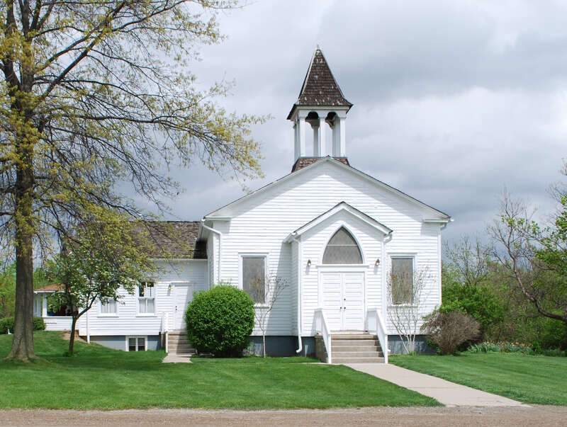 Newburg Methodist Church (1848) — in Greenmead Village Historic Park.
An open-air museum located in Livonia, Wayne County, southeastern Michigan.
The Carpenter Gothic style church is a Michigan State Historic Site, and on the National Register of