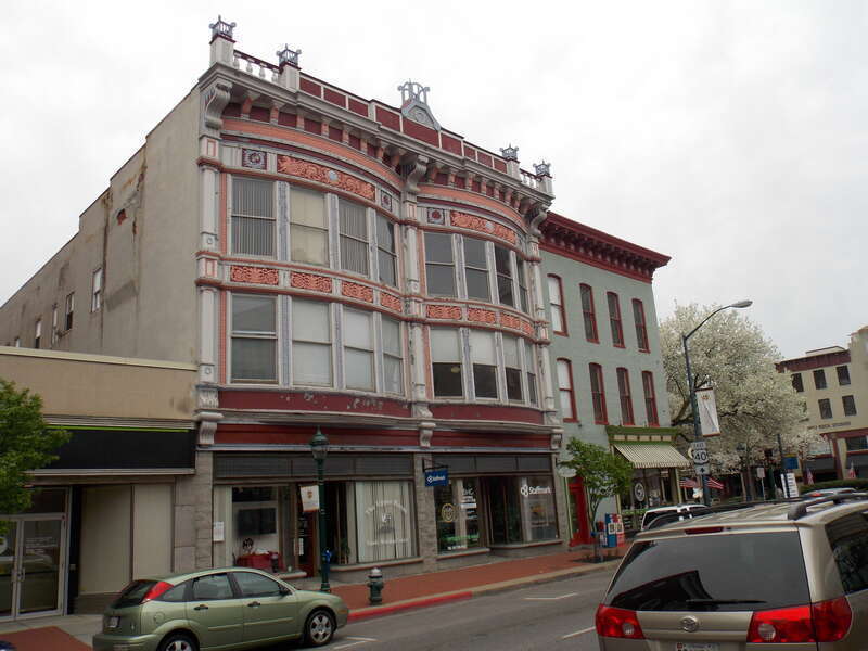 Buildings in the Hagerstown Commercial Core Historic District in Hagerstown, Maryland.