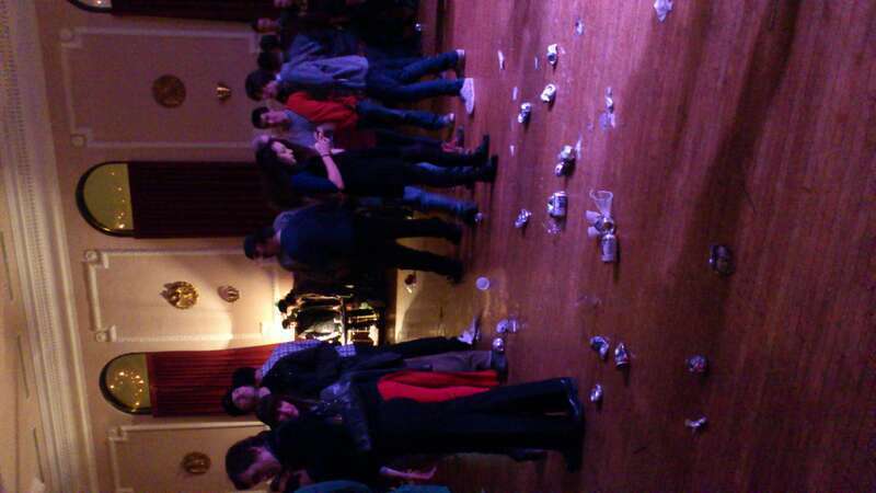crushed PBR cans littering the Logan Square Auditorium floor after New Year's Eve