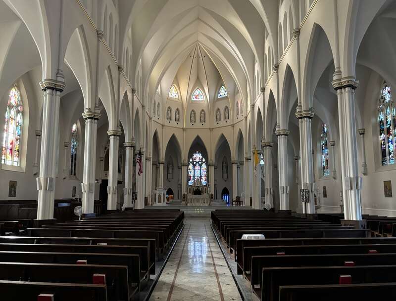 Interior of the Cathedral of the Immaculate Conception in Portland, Maine.