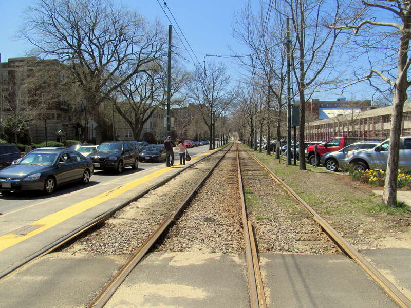 Inbound platform at Kent Street station in April 2013