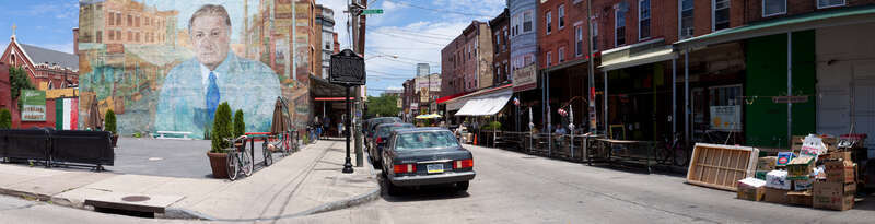 The historic Italian Market in Philadelphia (PA), United States of America. The resolution of the original photograph is 12000*2975.